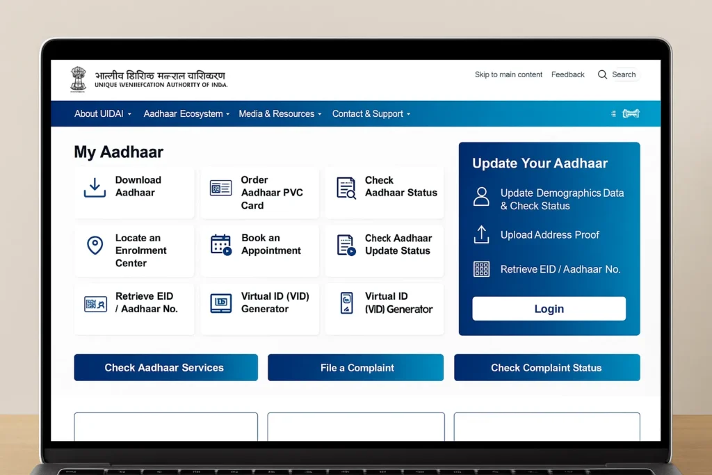 UIDAI Homepage